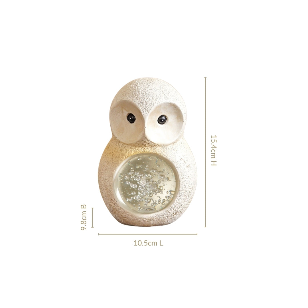 Crystal Glass Ball Owl Desk Decor Small