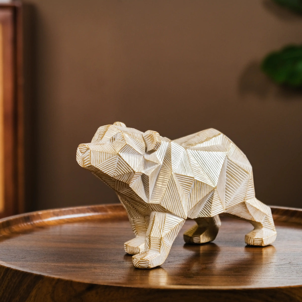 Geometric Bear Showpiece Gold