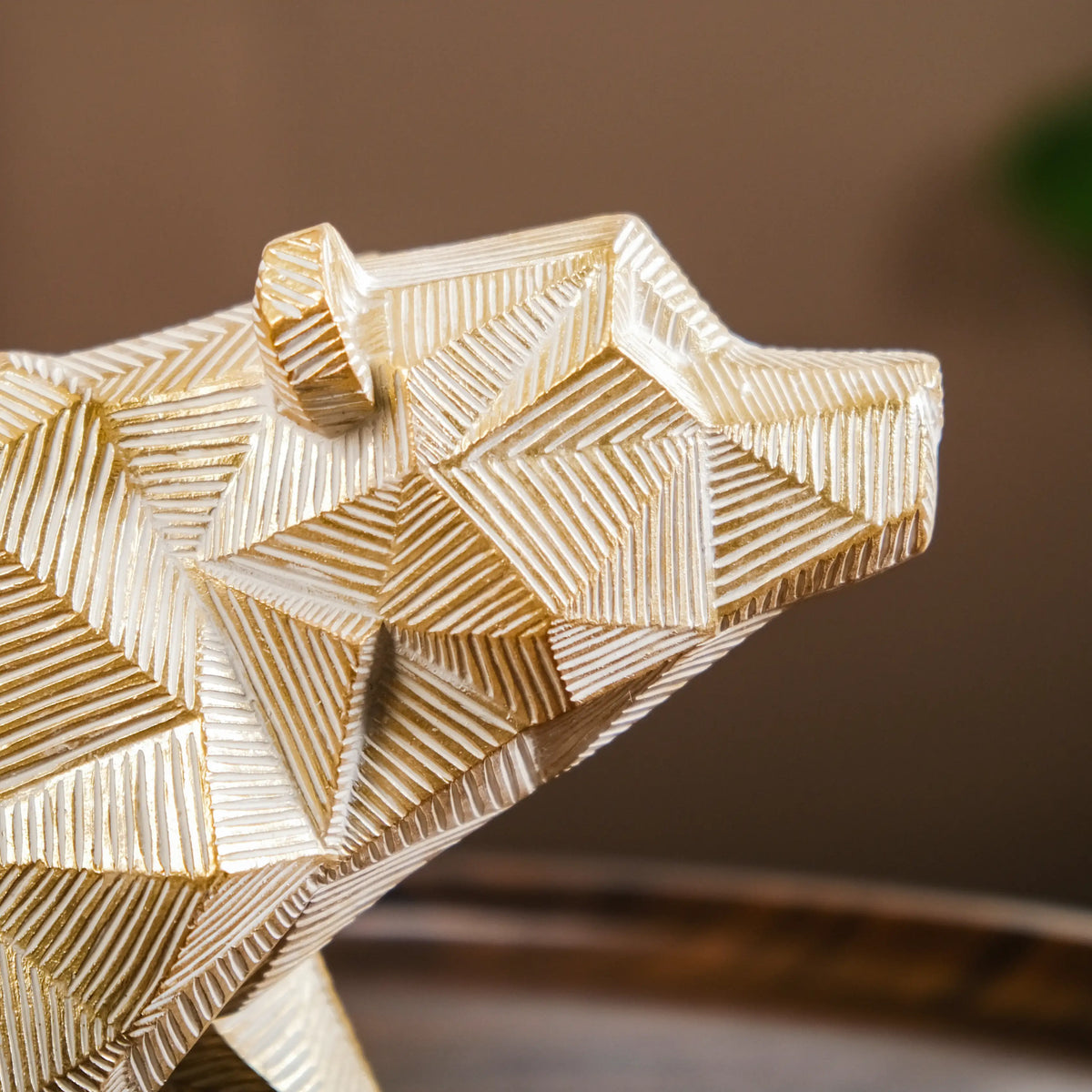 Geometric Bear Showpiece Gold