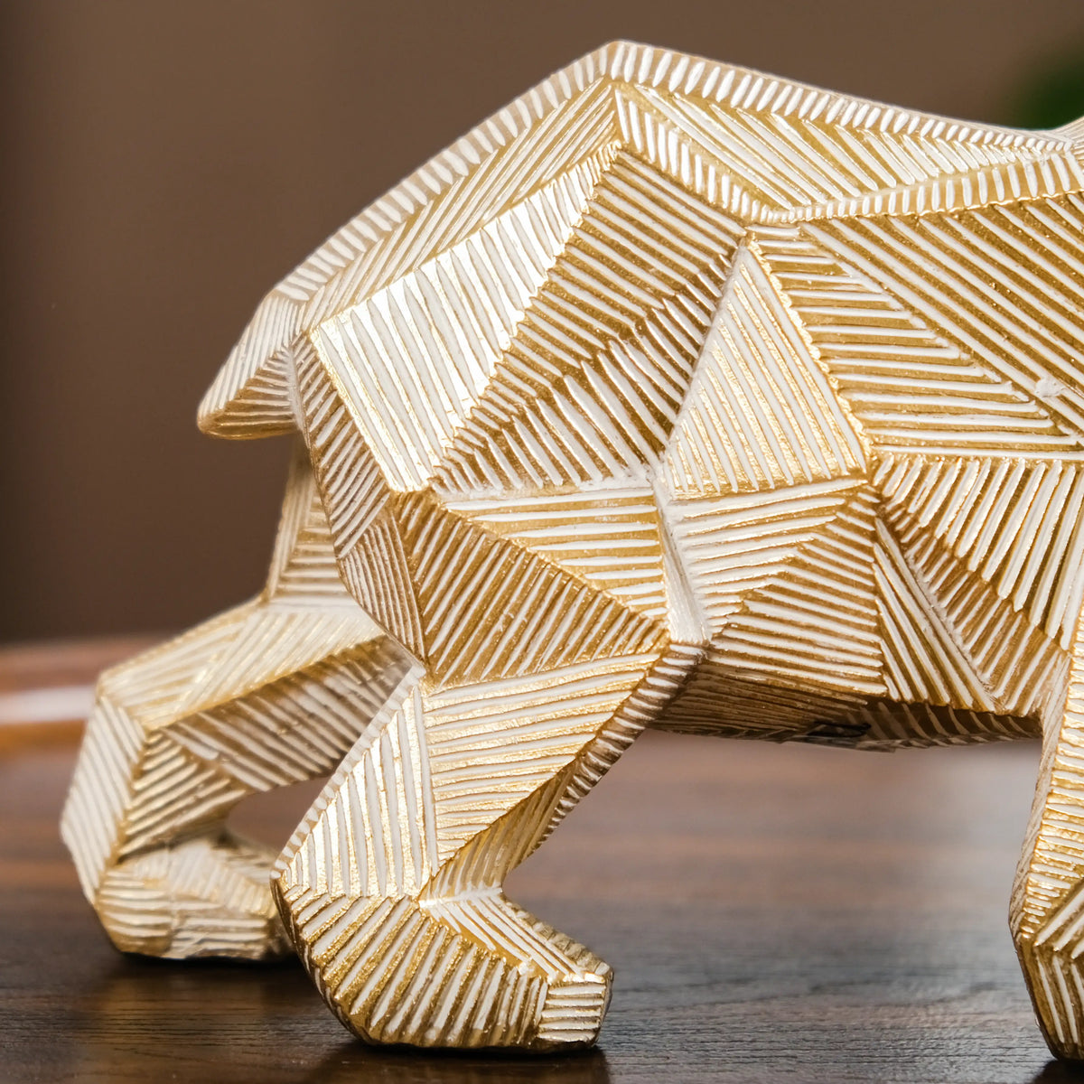 Geometric Bear Showpiece Gold