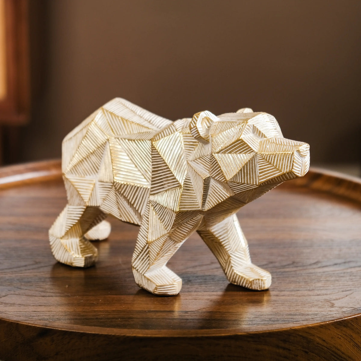 Geometric Bear Showpiece Gold