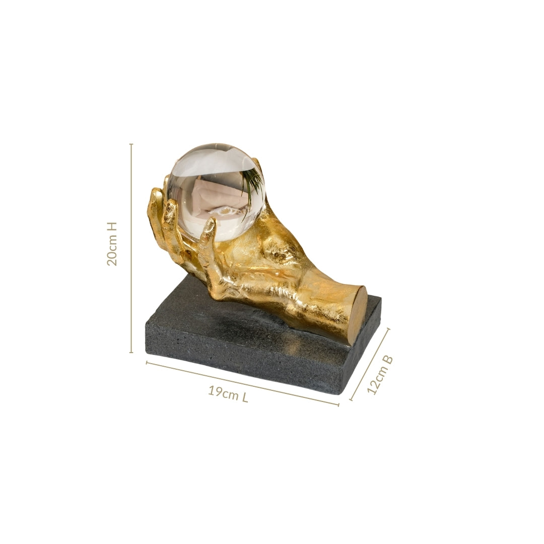 Decorative Hand Holding Crystal Figurine