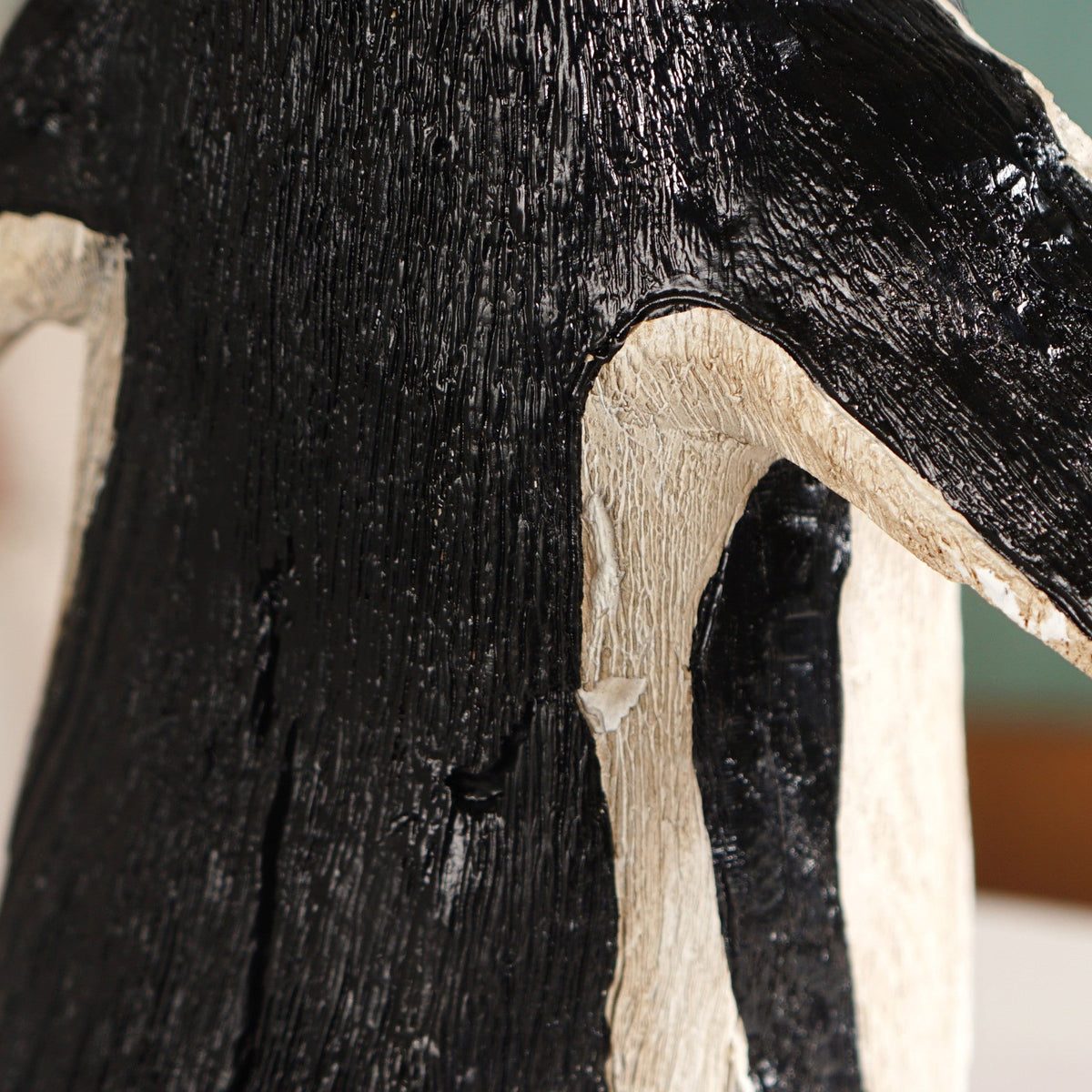 Humboldt Penguin Carved Wooden Finish Resin Decor Medium