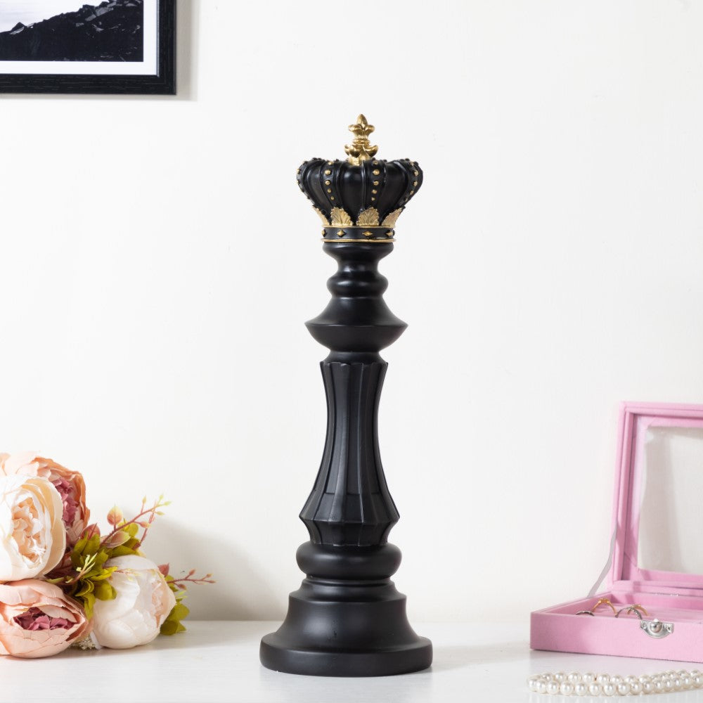 Chess King Showpiece Black 15 Inch