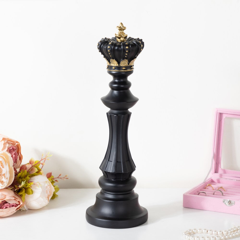Chess King Showpiece Black 15 Inch