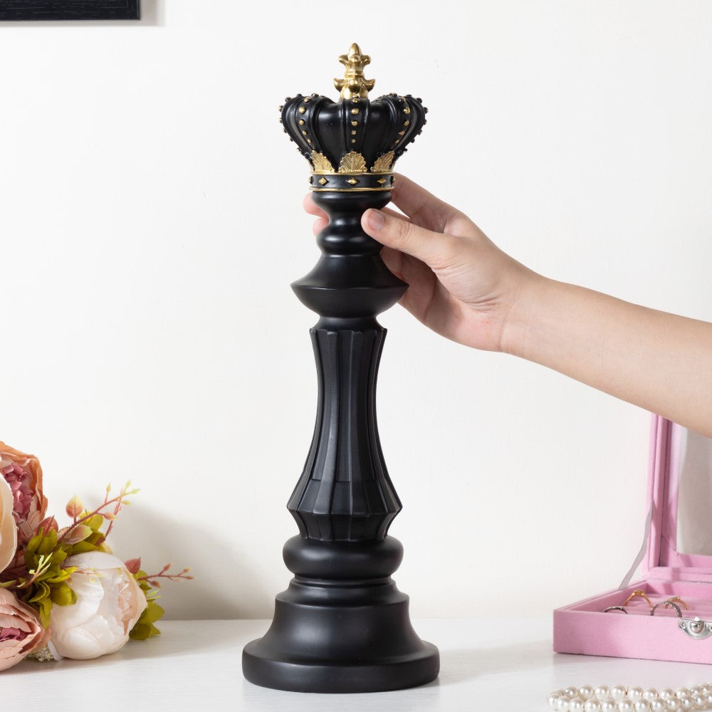 Chess King Showpiece Black 15 Inch