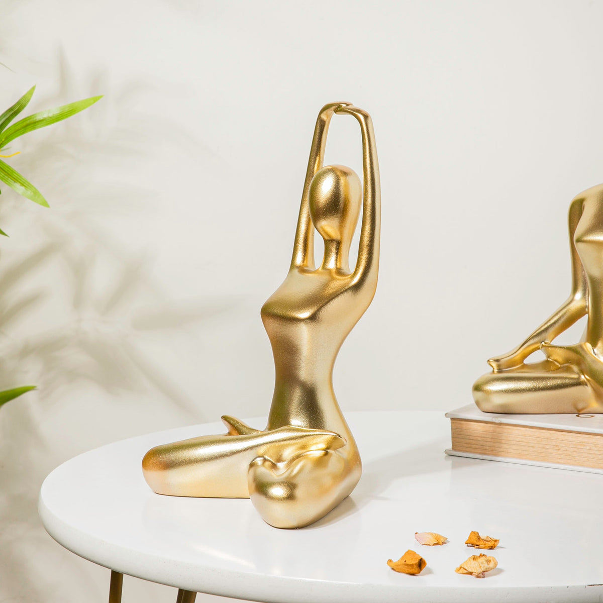 Gold Yoga Showpiece Hands Raised