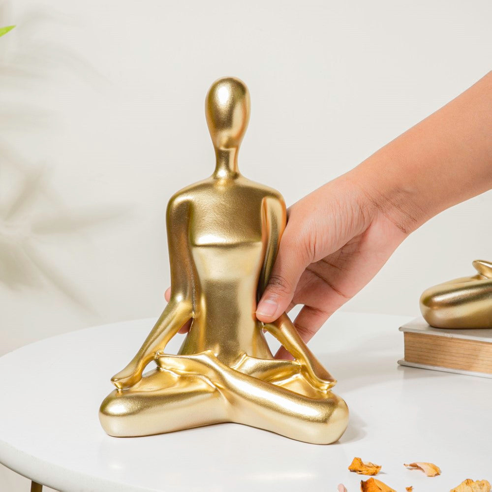 Gold Yoga Showpiece Meditation