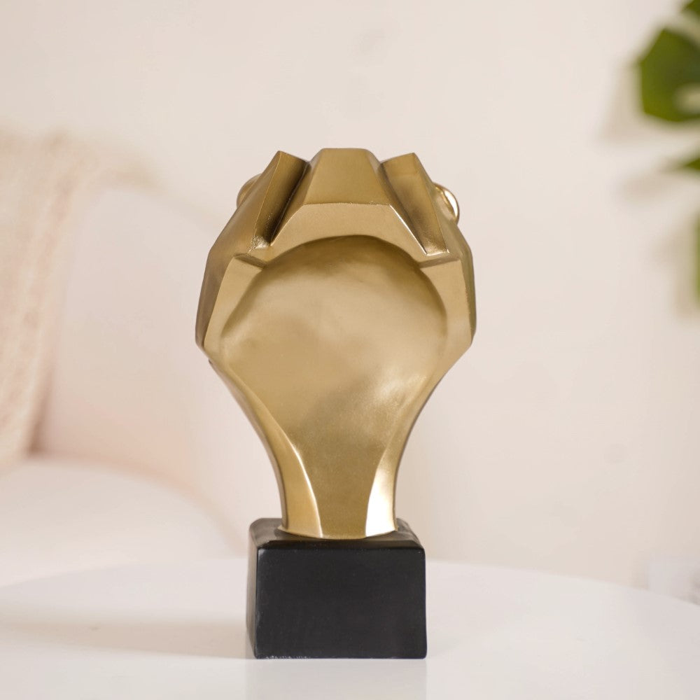 Gold Lion Head Bust Statue