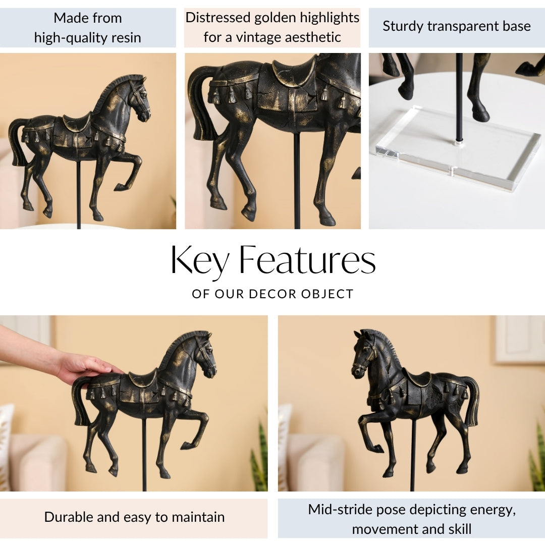 Majestic Horse Trot Showpiece
