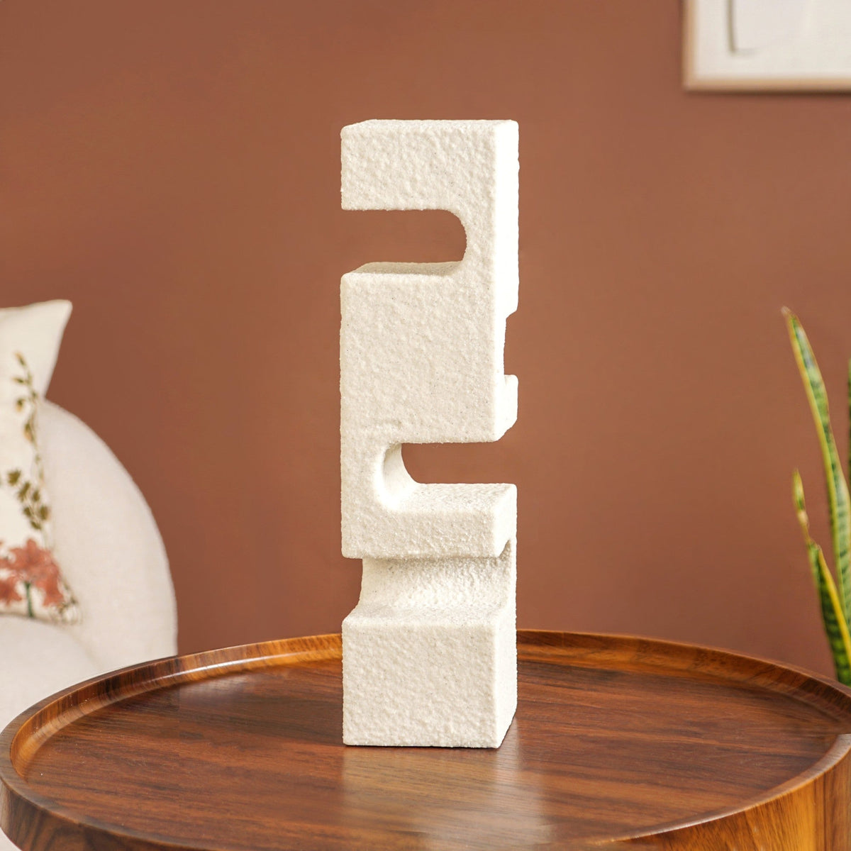 Modern Textured Geometric Statue Tall