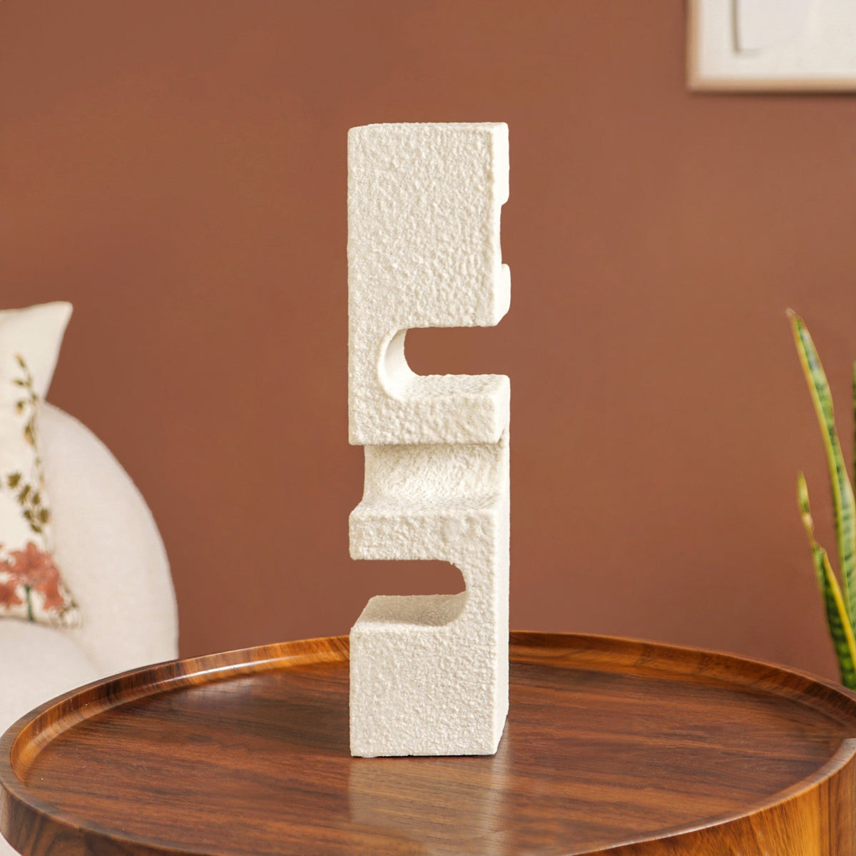 Modern Textured Geometric Statue Tall