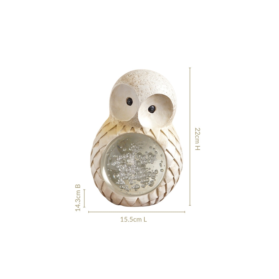 Bubble Glass Ball Owl Tabletop Accessory Medium