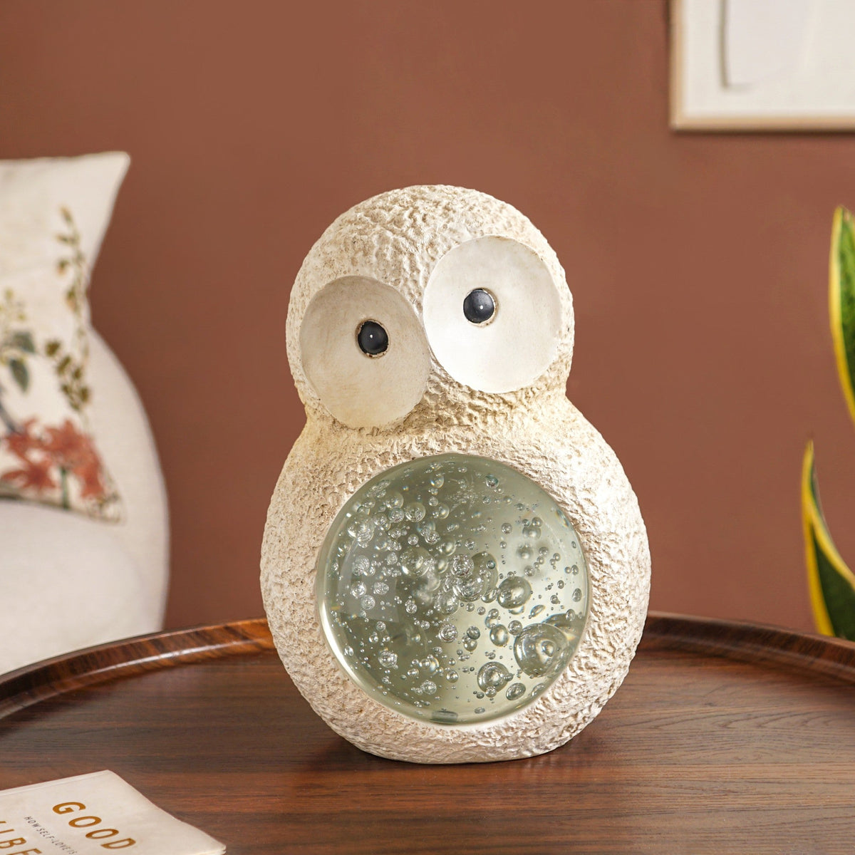 Owl Crystal Belly Tabletop Accent Large