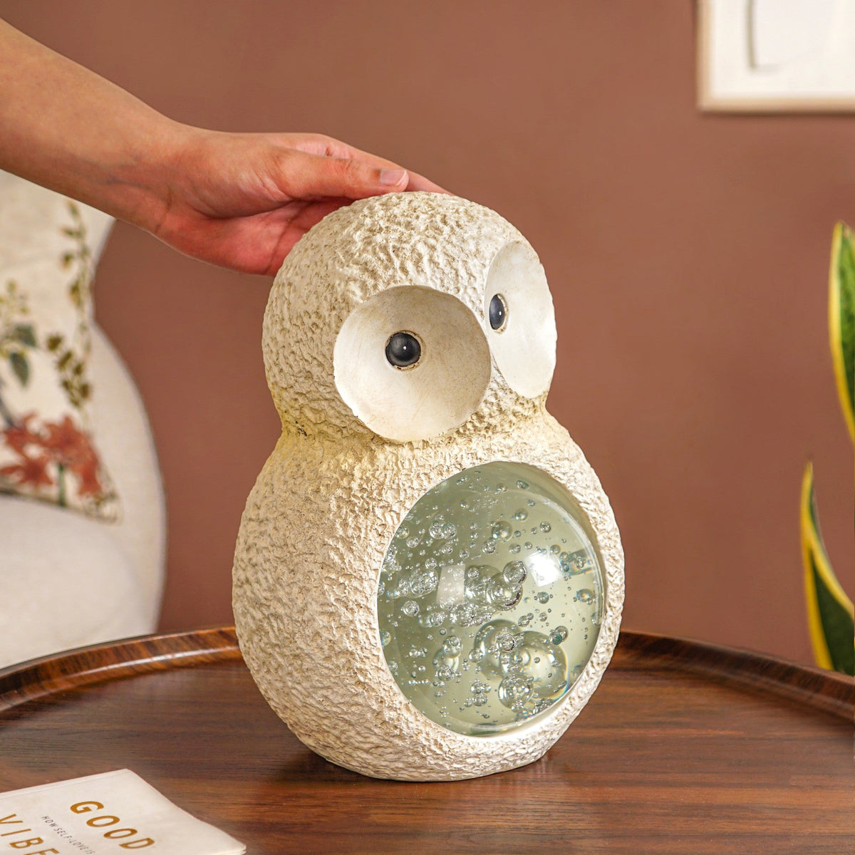 Owl Crystal Belly Tabletop Accent Large