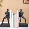 Muscle Men Resin Bookend Set Black