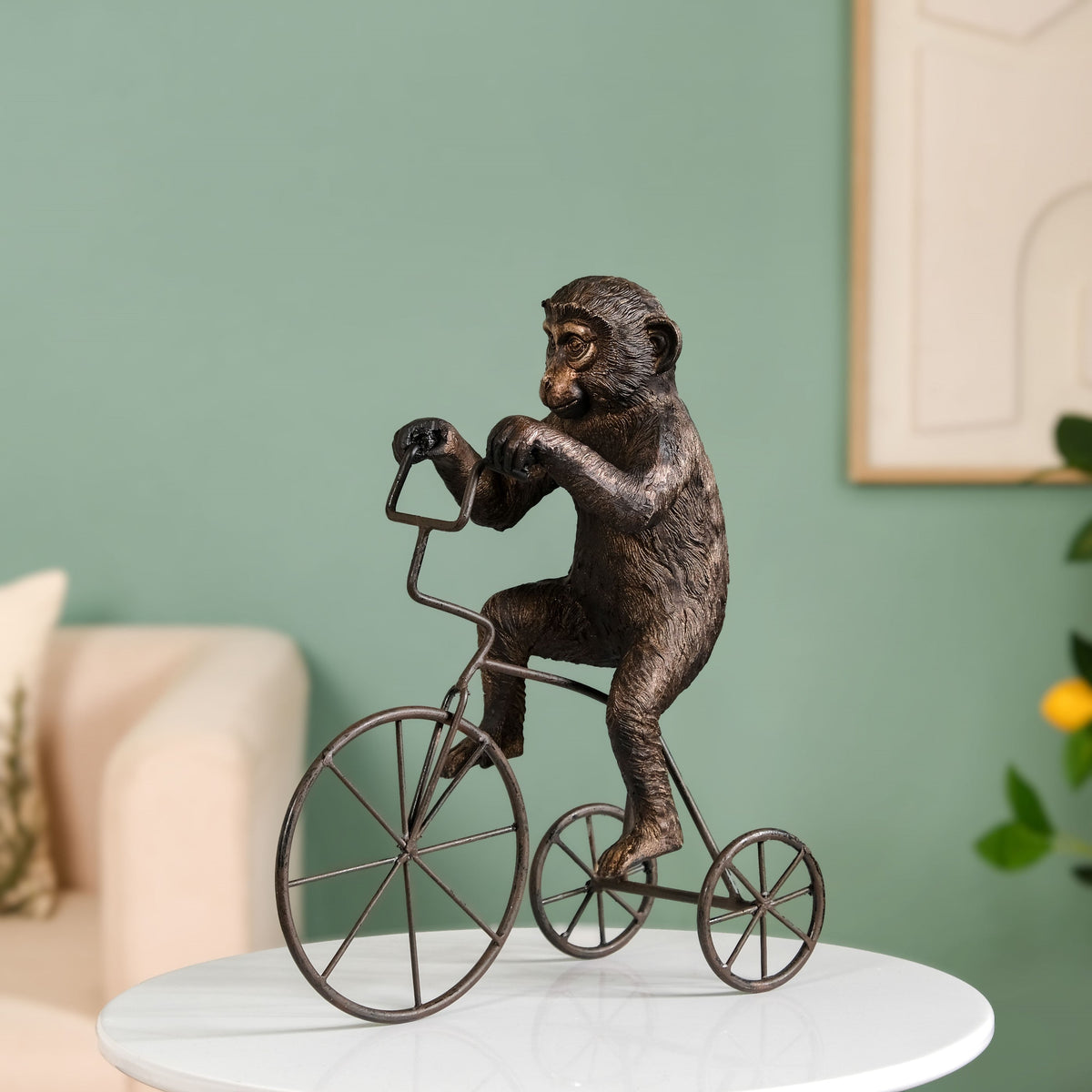 Cyclist Monkey Decorative Art