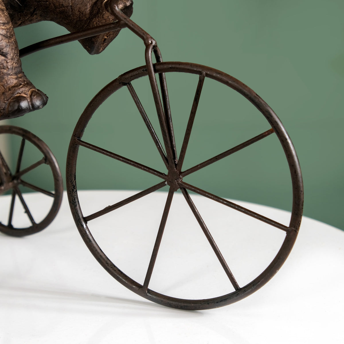 Decorative Cycling Elephant Figure