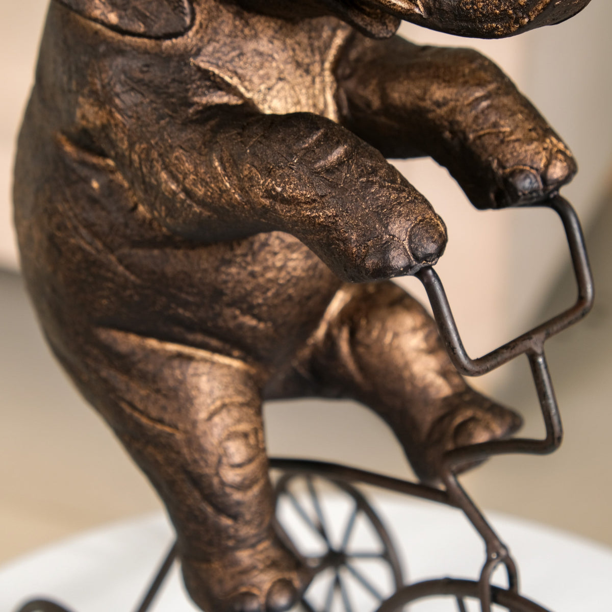 Decorative Cycling Elephant Figure