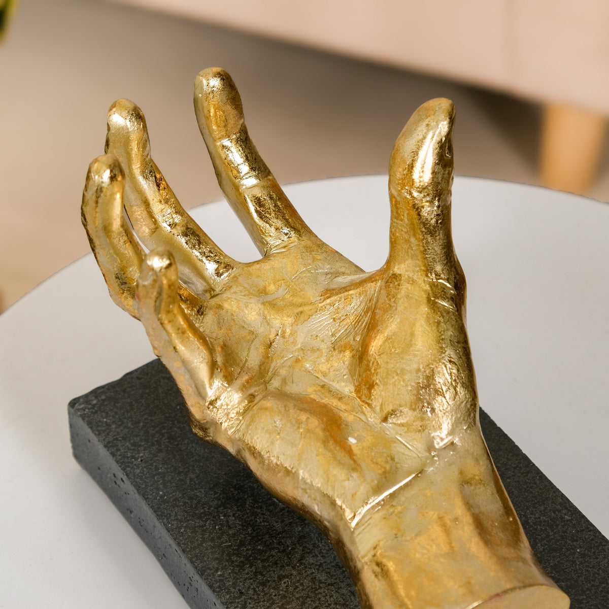 Decorative Hand Holding Crystal Figurine