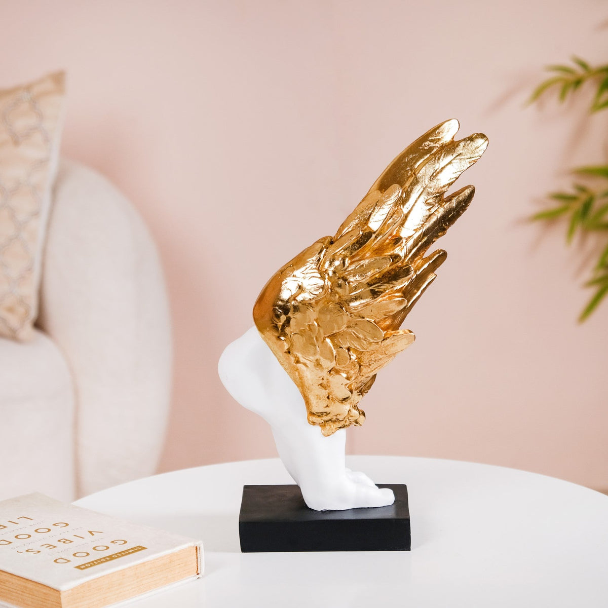 Winged Foot Of Mercury Decor Showpiece White