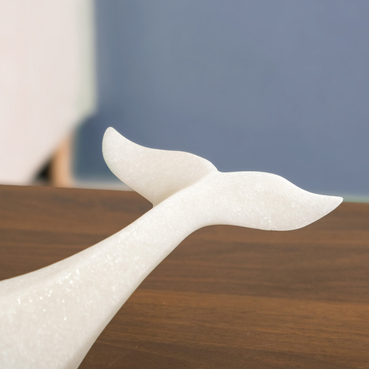 Minimalist White Whale Sculpture Large