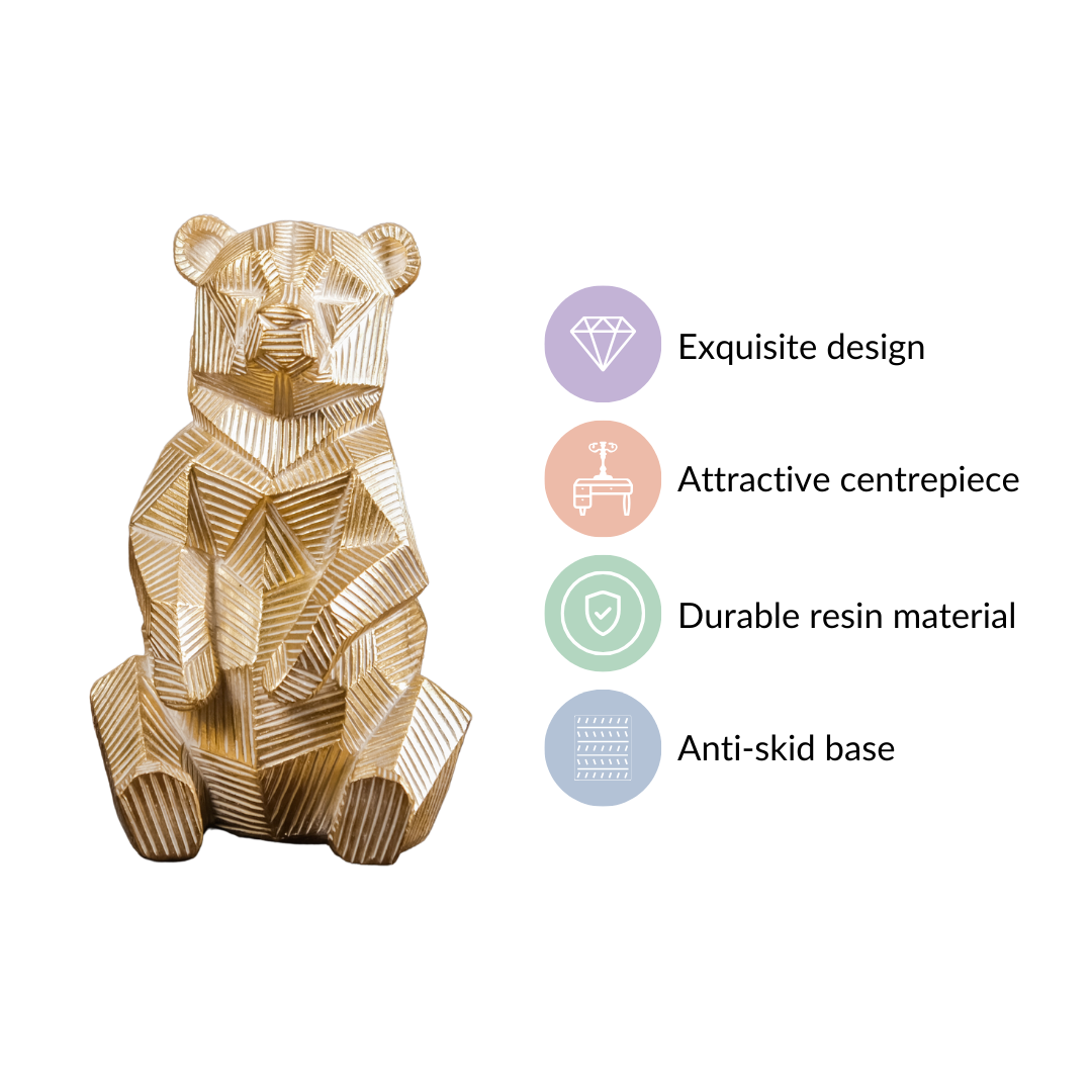 Gold Accent Bear Statue