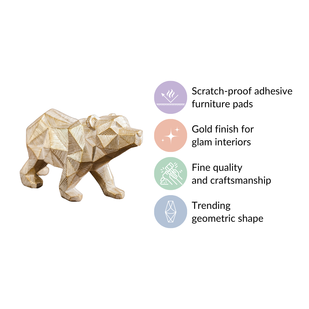 Geometric Bear Showpiece Gold