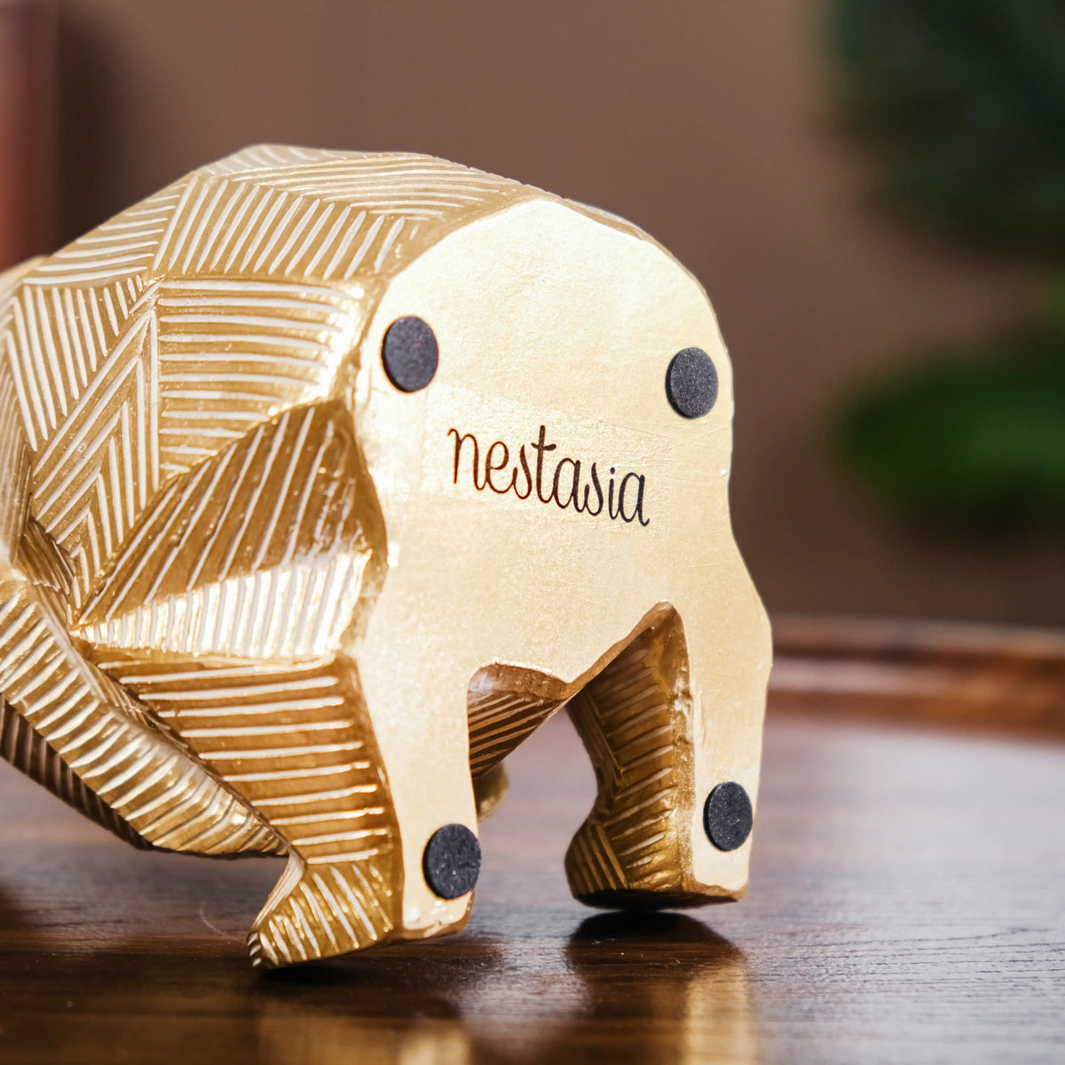Gold Accent Bear Statue