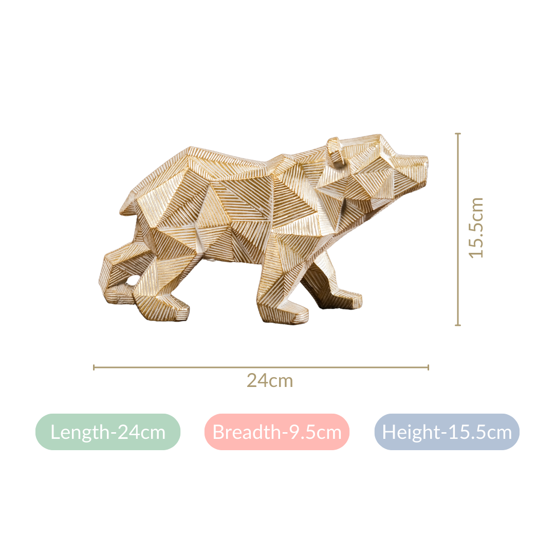 Geometric Bear Showpiece Gold