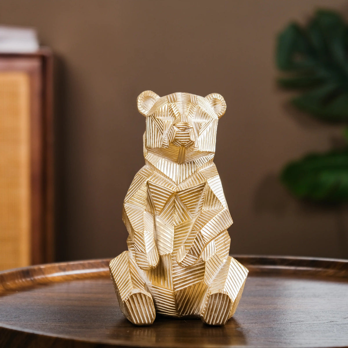 Gold Accent Bear Statue