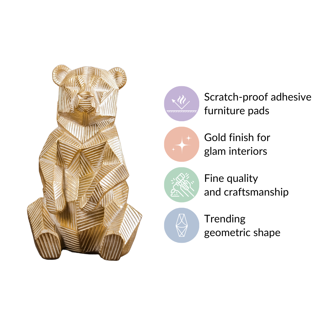 Gold Accent Bear Statue
