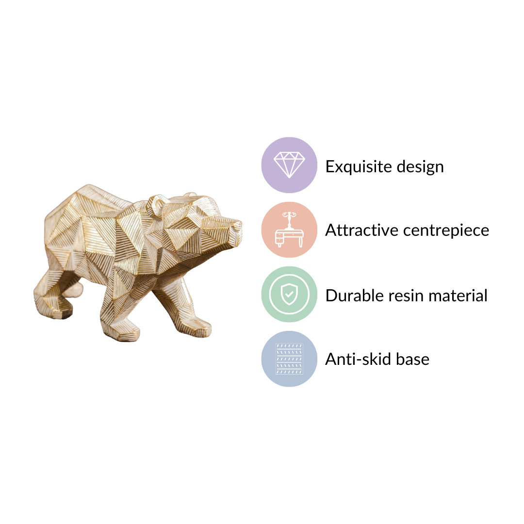Geometric Bear Showpiece Gold