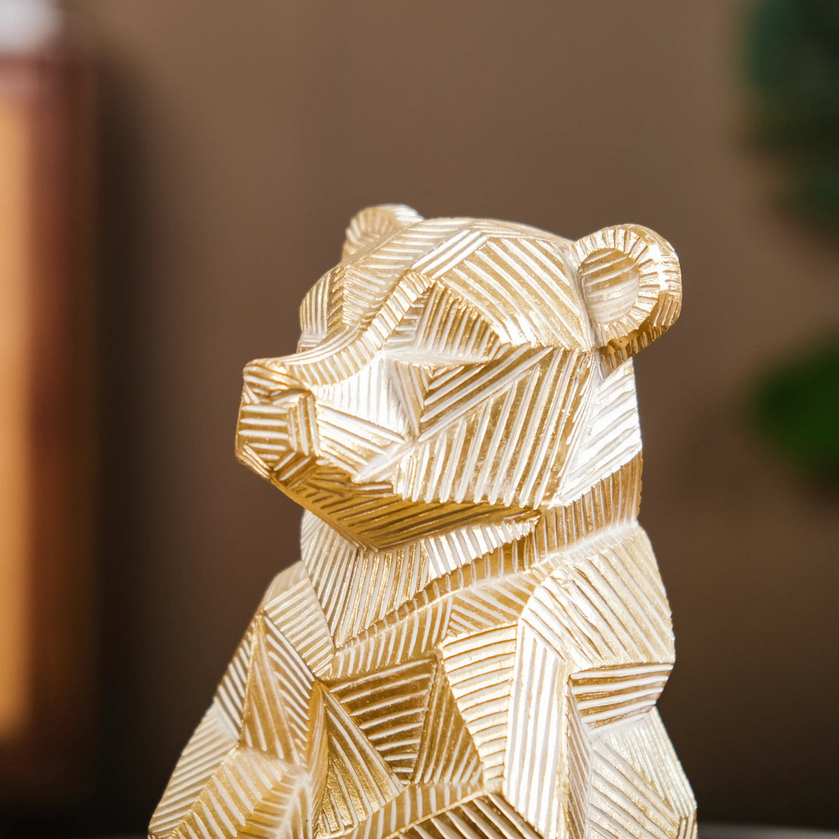 Gold Accent Bear Statue