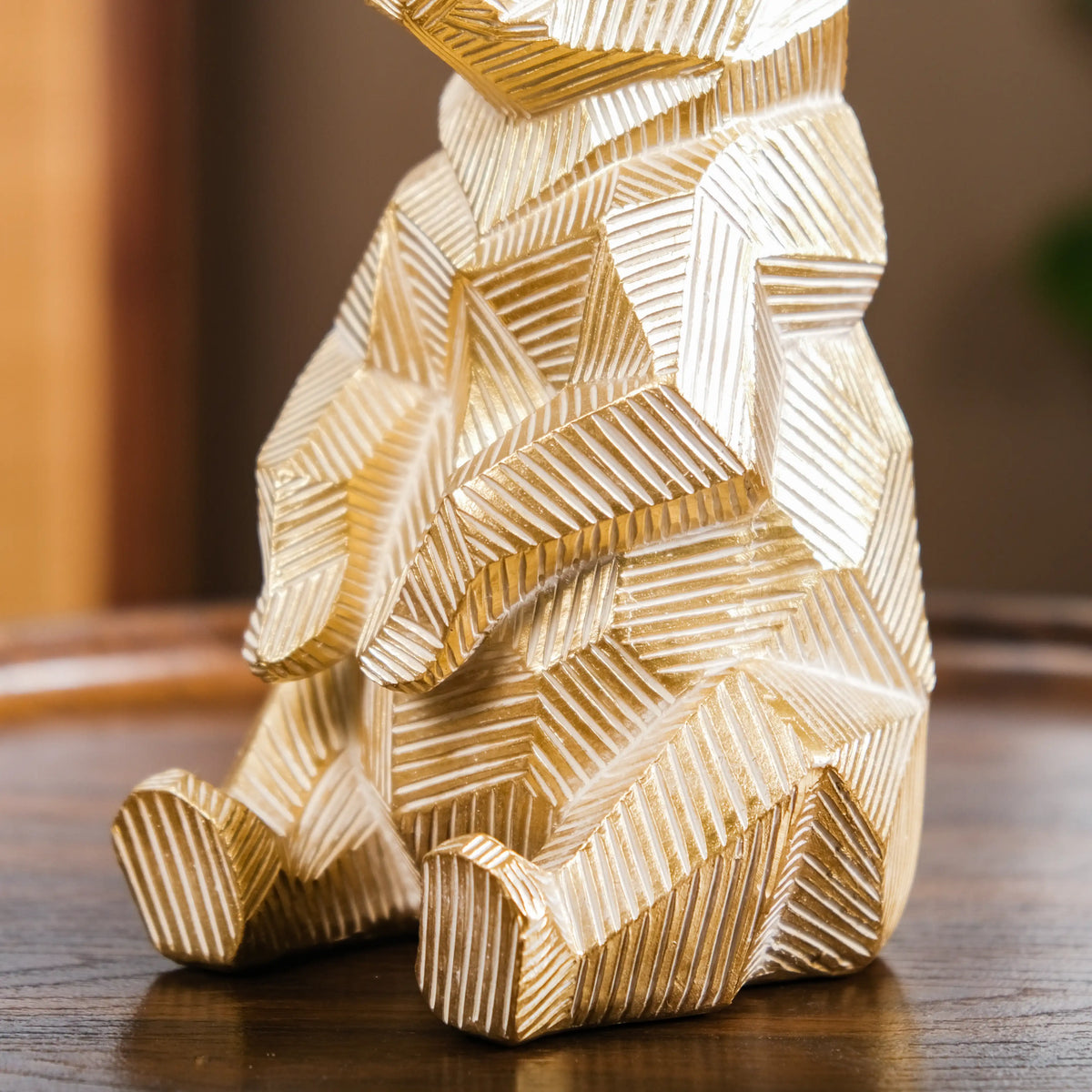 Gold Accent Bear Statue