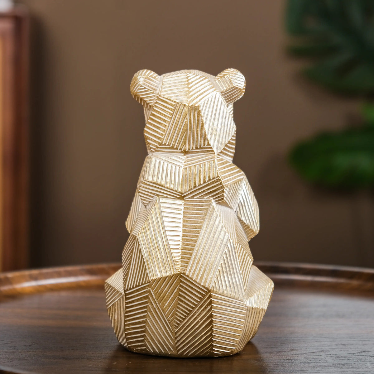 Gold Accent Bear Statue