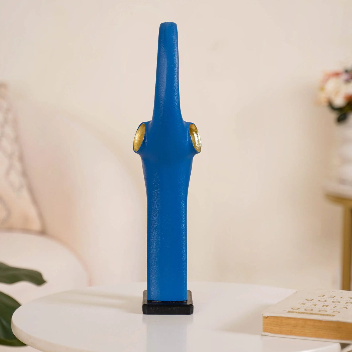 Sleek Elephant Figurine For Decor Blue