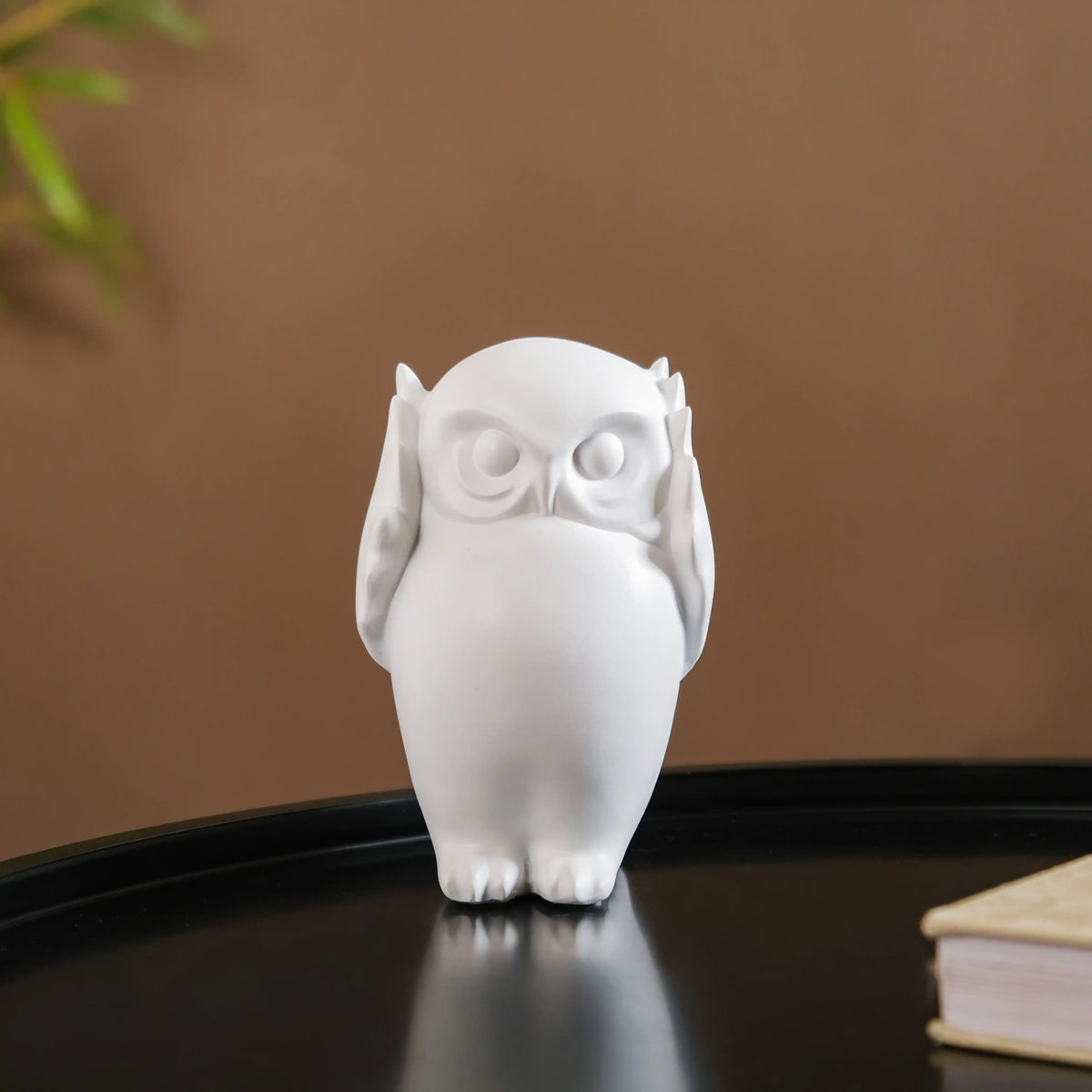 Minimalist Wise Owls Showpiece White Set Of 3